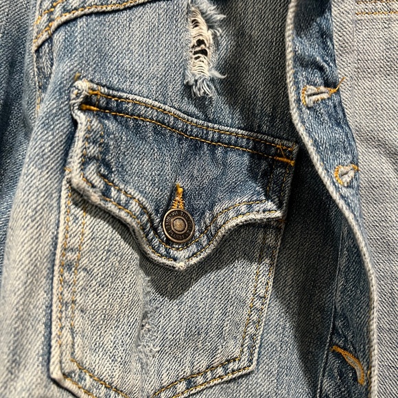 Free People Moonchild denim shirt jacket sz x small - Picture 5 of 8